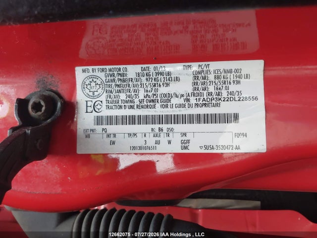 Aukcja sprzedaży 2013 Ford Focus Se, vin: 1FADP3K22DL228556, numer aukcji: 12662075