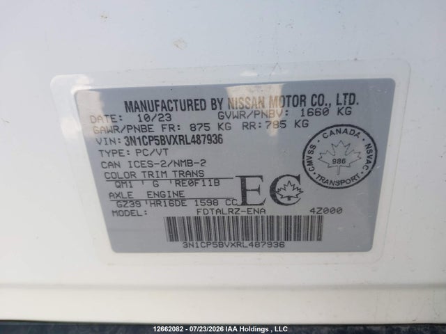 Aukcja sprzedaży 2024 Nissan Kicks S, vin: 3N1CP5BVXRL487936, numer aukcji: 12662082