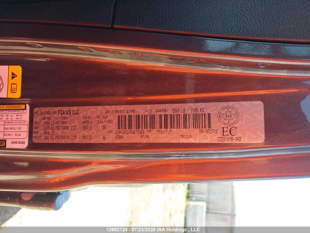 12662124 :رقم المزاد ، 1C4HJXEG7KW675469 vin ، 2019 Jeep Wrangler Unlimited Sahara مزاد بيع