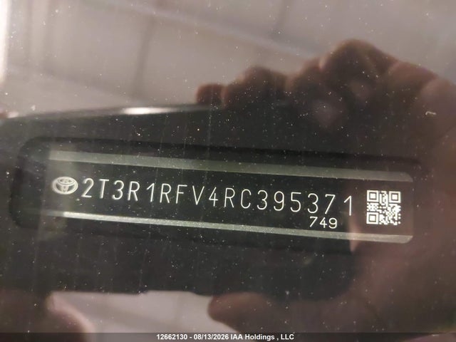 12662130 :رقم المزاد ، 2T3R1RFV4RC395371 vin ، 2024 Toyota Rav4 Xle/xle Premium مزاد بيع