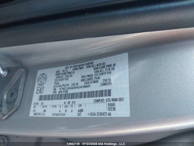 Ford ESCAPE SE 2017 1FMCU0GD0HUA16841 Image 9