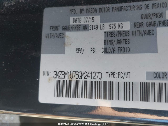 Продаж на аукціоні авто 2016 Mazda 3, vin: 3MZBM1U76GM241270, номер лоту: 12662149