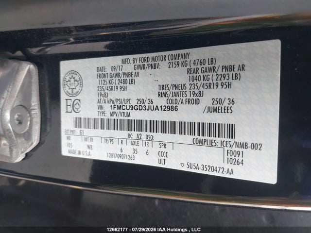 Ford ESCAPE SE 2018 1FMCU9GD3JUA12986 Image 9