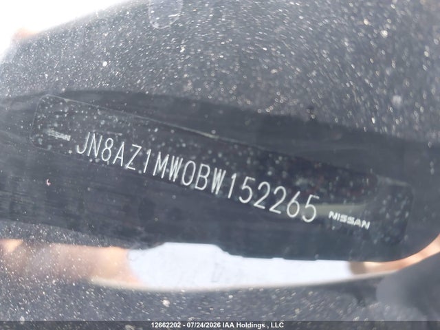2011 Nissan Murano მანქანა იყიდება აუქციონზე, vin: JN8AZ1MW0BW152265, აუქციონის ნომერი: 12662202