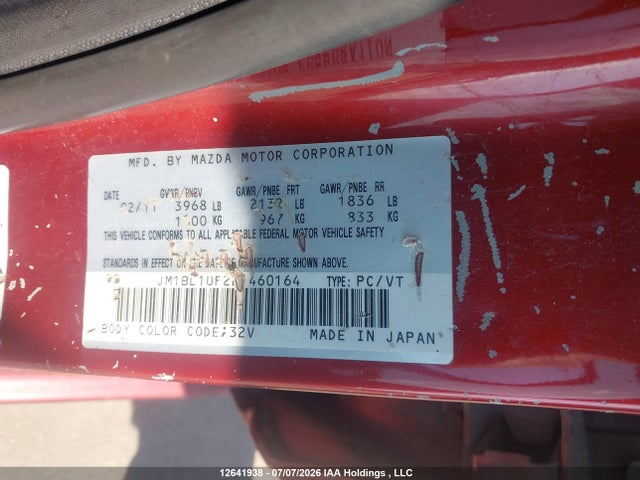 Aukcja sprzedaży 2011 Mazda Mazda3 Gx, vin: JM1BL1UF2B1460164, numer aukcji: 12641938