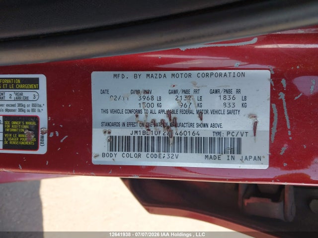 Aukcja sprzedaży 2011 Mazda Mazda3 Gx, vin: JM1BL1UF2B1460164, numer aukcji: 12641938
