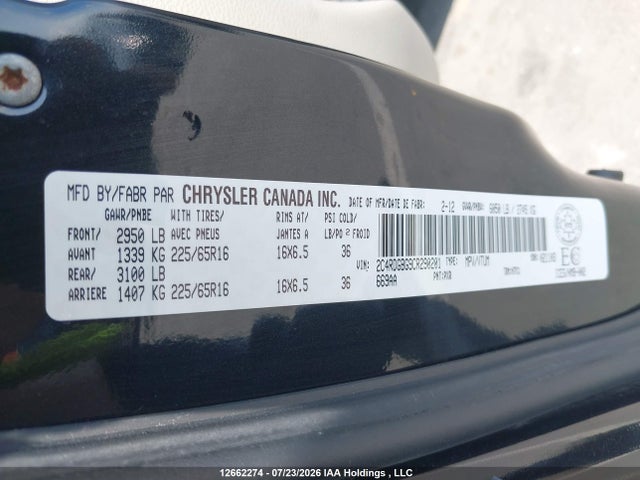 Продажа на аукционе авто 2012 Dodge Grand Caravan Se/sxt, vin: 2C4RDGBG9CR290201, номер лота: 12662274