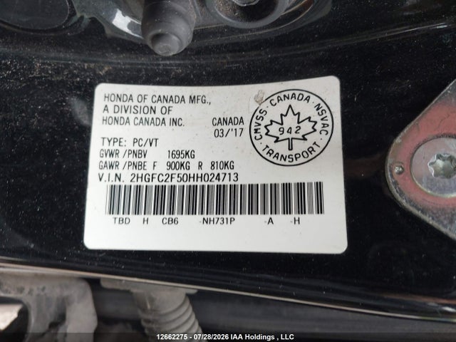 Honda Civic Lx 2017 2HGFC2F50HH024713 Image 19