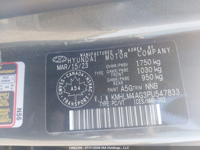 Продаж на аукціоні авто 2023 Hyundai Elantra, vin: KMHLM4AG3PU547833, номер лоту: 12662286