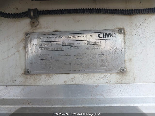 12662314 :رقم المزاد ، 2SHSR5331RS005913 vin ، 2024 Cimc  مزاد بيع