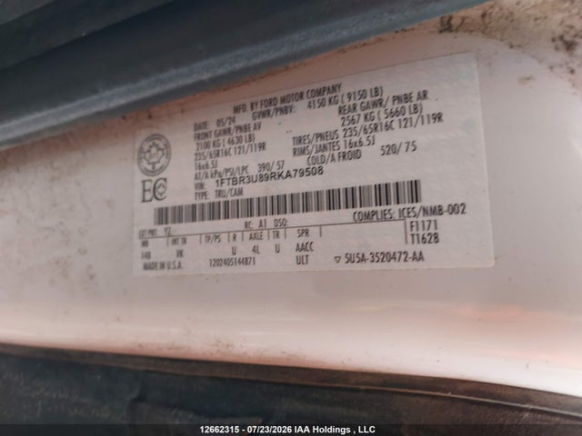 Ford Transit T-250 2024 1FTBR3U89RKA79508 Image 9