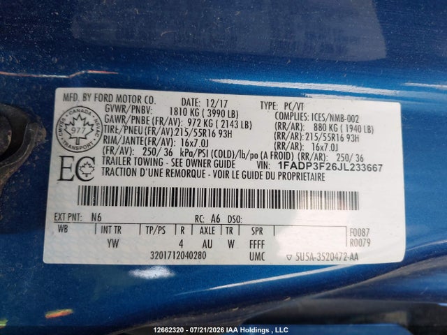 Ford FOCUS SE 2018 1FADP3F26JL233667 Image 9