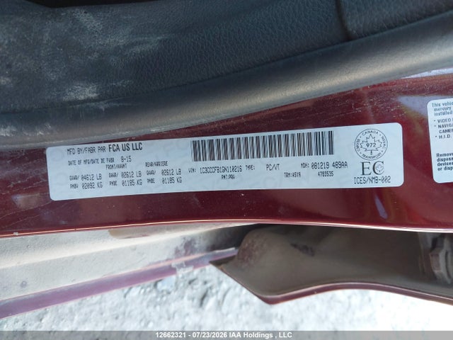 Auction sale of the 2016 Chrysler 200 Lx, vin: 1C3CCCFB1GN110216, lot number: 12662321
