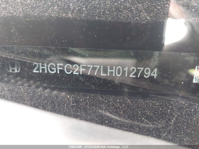 12662369 :رقم المزاد ، 2HGFC2F77LH012794 vin ، 2020 Honda Civic Ex مزاد بيع