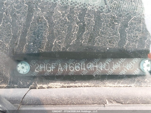 2009 Honda Civic Lx-s მანქანა იყიდება აუქციონზე, vin: 2HGFA16649H101190, აუქციონის ნომერი: 12662407