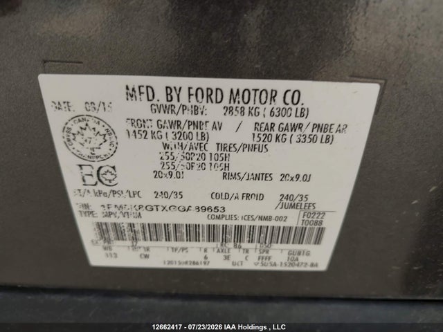 Ford EXPLORER SPORT 2016 1FM5K8GTXGGA89653 Image 18