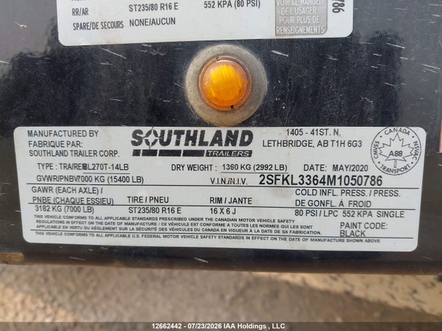 Southland Trailer 2021 2SFKL3364M1050786 Image 13