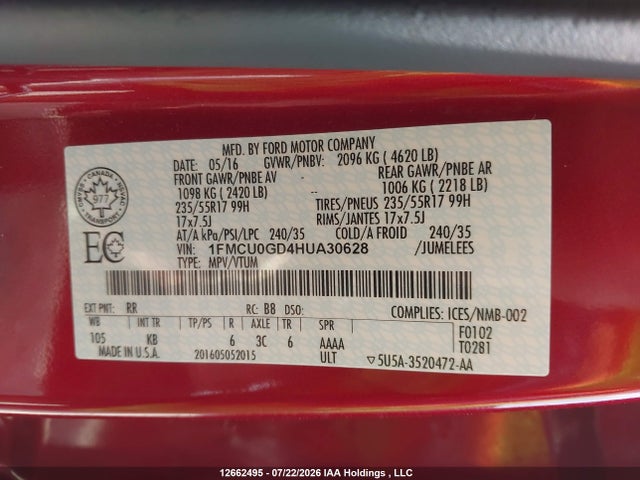 Ford ESCAPE SE 2017 1FMCU0GD4HUA30628 Image 9