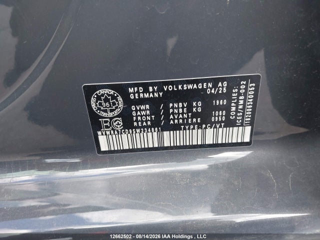 Auction sale of the 2025 Volkswagen Golf Gti Autobahn, vin: WVWRA7CD9SW234861, lot number: 12662502