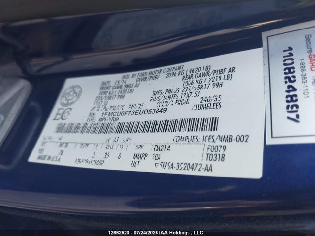 Ford Escape 2014 1FMCU0F73EUD53849 Image 9