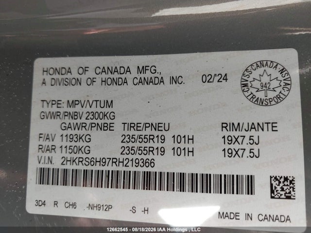 Honda CR-V 2024 2HKRS6H97RH219366 Image 9