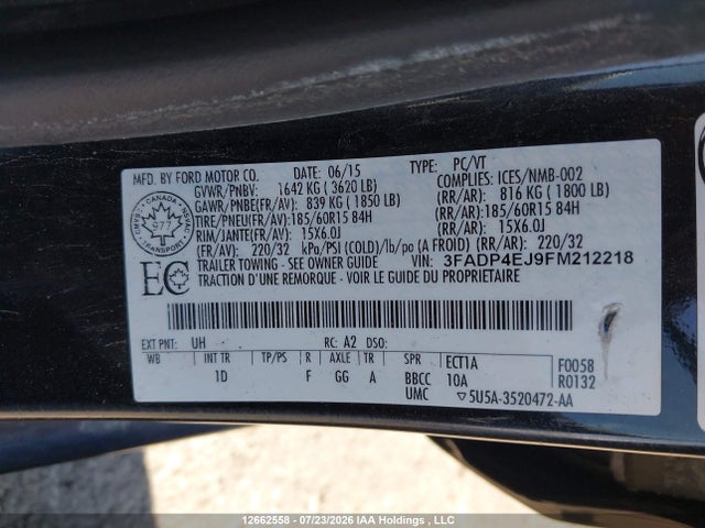 Ford Fiesta 2015 3FADP4EJ9FM212218 Image 18