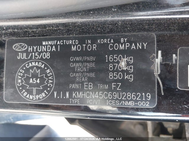 Продаж на аукціоні авто 2009 Hyundai Accent 25th Anniversary/gl/gls/l, vin: KMHCN45C69U286219, номер лоту: 12662581