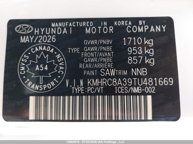 KMHRC8A39TU481669 Hyundai Venue Sel