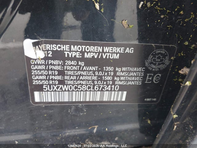 Продаж на аукціоні авто 2012 Bmw X5 Xdrive35d, vin: 5UXZW0C58CL673410, номер лоту: 12662620
