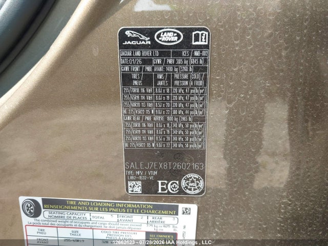 Aukcja sprzedaży 2026 Land Rover Defender 110 S, vin: SALEJ7EX8T2602163, numer aukcji: 12662623