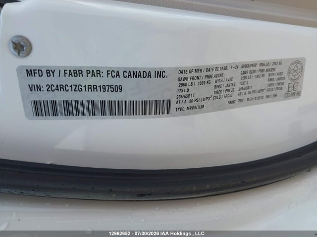 2C4RC1ZG1RR197509 Chrysler Grand Caravan Sxt