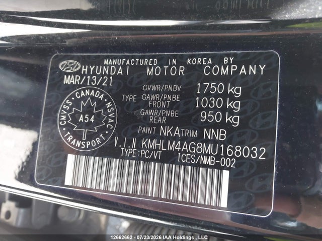 Hyundai Elantra 2021 KMHLM4AG8MU168032 Image 9