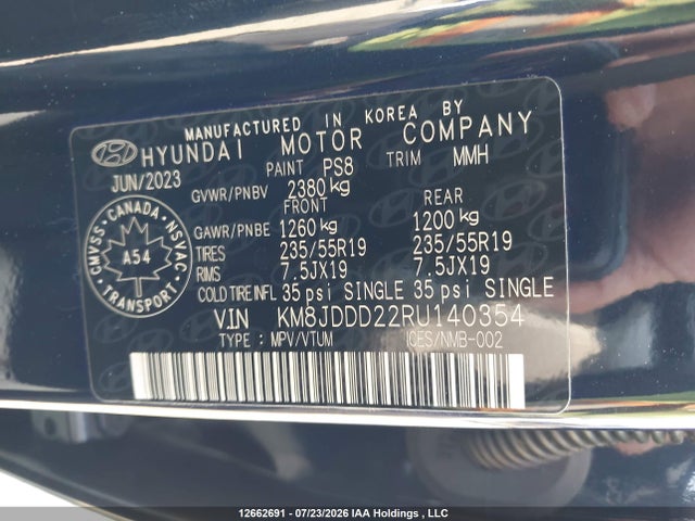 Продаж на аукціоні авто 2024 Hyundai Tucson Ultimate, vin: KM8JDDD22RU140354, номер лоту: 12662691