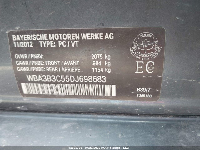Aukcja sprzedaży 2013 Bmw 328 Xi, vin: WBA3B3C55DJ698683, numer aukcji: 12662705