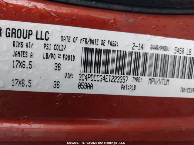 Dodge Journey Sxt 2014 3C4PDCCG4ET223357 Image 9