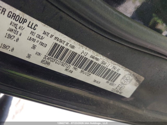 12662740 :رقم المزاد ، 3C4PDDFG1DT627121 vin ، 2013 Dodge Journey مزاد بيع