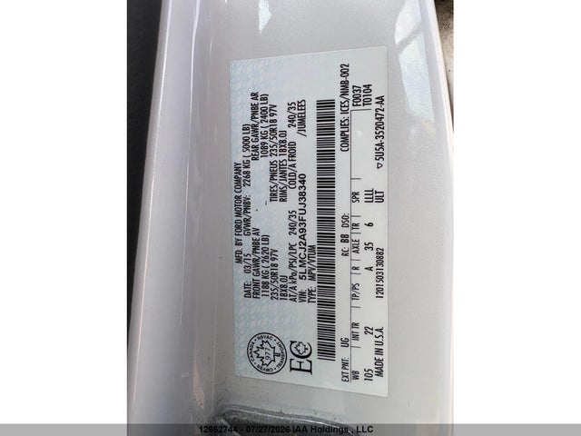 5LMCJ2A93FUJ38340 Lincoln MKC