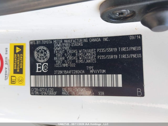 Продажа на аукционе авто 2015 Lexus Rx 350/base/f Sport, vin: 2T2BK1BA4FC280434, номер лота: 12662749