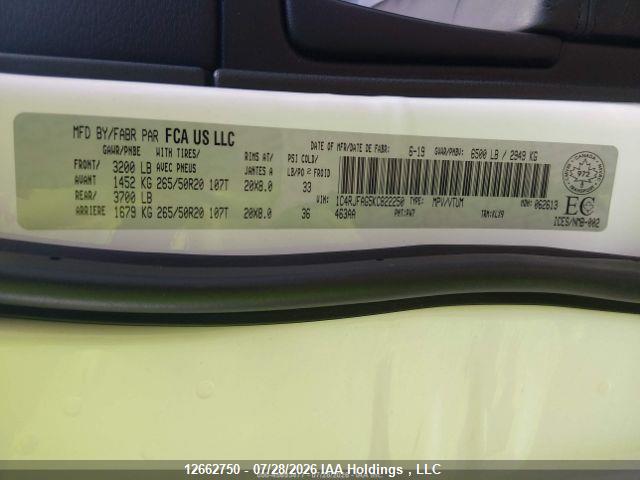1C4RJFAG5KC822250 Jeep Grand Cherokee Laredo