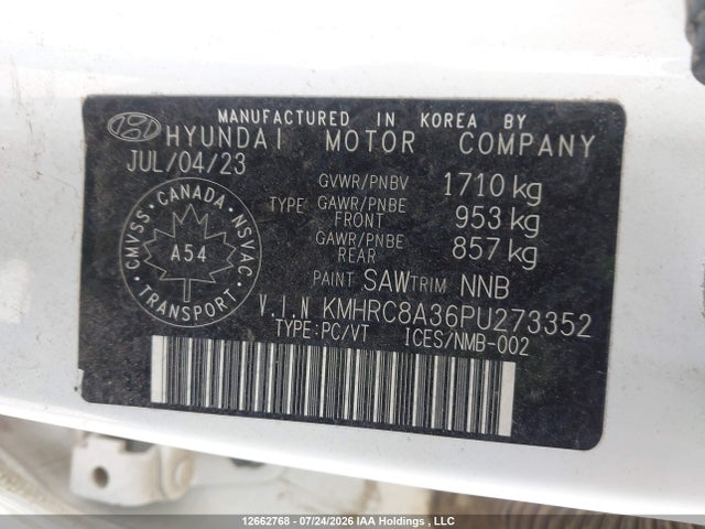 Продажа на аукционе авто 2023 Hyundai Venue Preferred, vin: KMHRC8A36PU273352, номер лота: 12662768