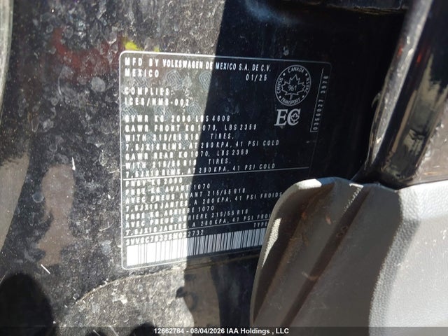 Aukcja sprzedaży 2025 Volkswagen Taos S, vin: 3VV8C7B22SM022732, numer aukcji: 12662784