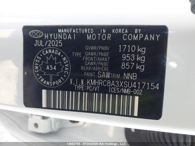 KMHRC8A3XSU417154 Hyundai Venue Sel/limited