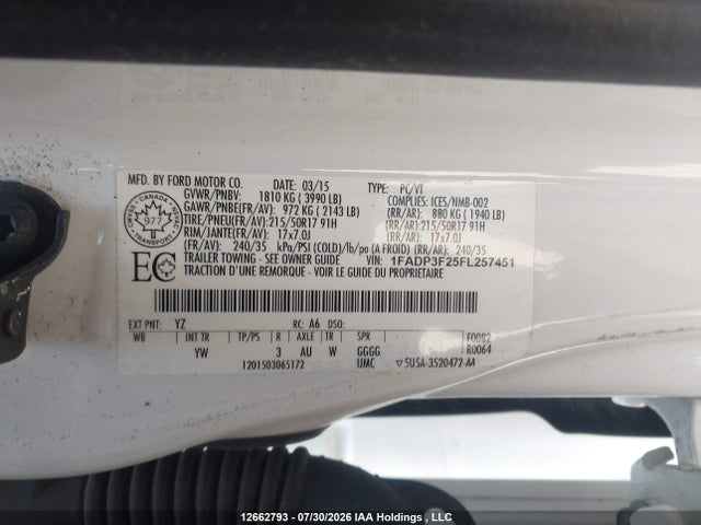 2015 Ford Focus Se მანქანა იყიდება აუქციონზე, vin: 1FADP3F25FL257451, აუქციონის ნომერი: 12662793