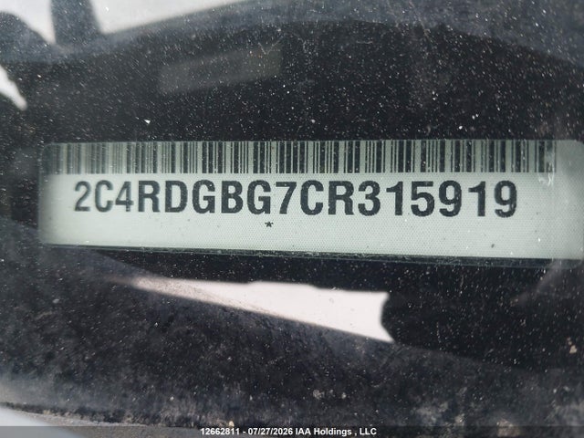 2012 Dodge Grand Caravan Se/sxt მანქანა იყიდება აუქციონზე, vin: 2C4RDGBG7CR315919, აუქციონის ნომერი: 12662811