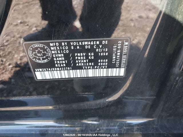 Aukcja sprzedaży 2013 Volkswagen Jetta 2.0l Trendline/2.0l Trendline+, vin: 3VW2K7AJXDM422781, numer aukcji: 12662820