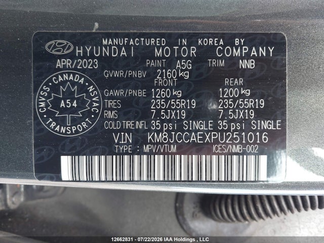Hyundai TUCSON SEL 2023 KM8JCCAEXPU251016 Image 9