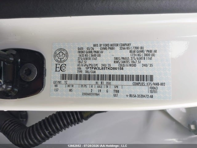 Ford F-150 Xlt 2026 1FTFW3L85TKD86158 Image 9