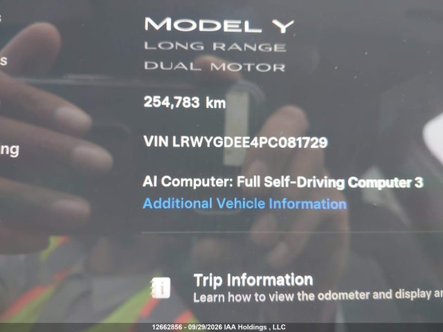 Aukcja sprzedaży 2023 Tesla Model Y Long Range, vin: LRWYGDEE4PC081729, numer aukcji: 12662856