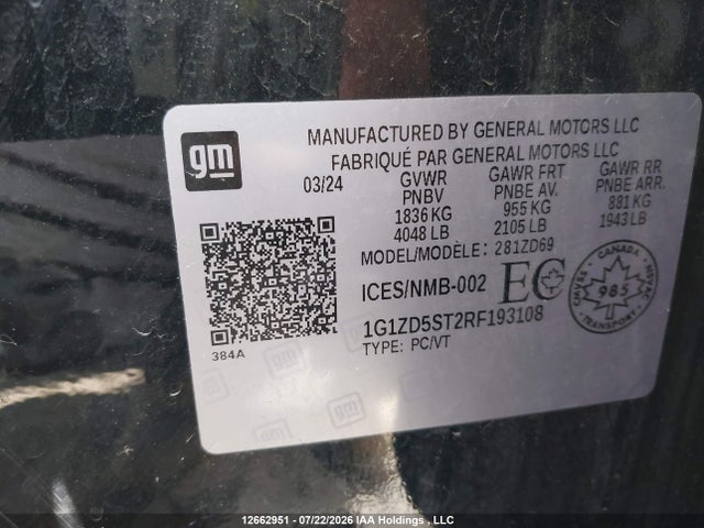 Chevrolet MALIBU 1LT 2024 1G1ZD5ST2RF193108 Image 9