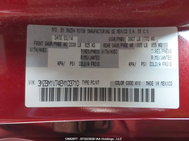 Mazda 3 TOURING 2014 3MZBM1V74EM103710 Image 9